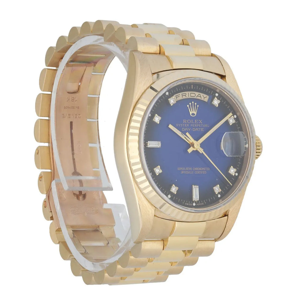 Rolex Day-Date Gold Blue Diamond - Hình 2
