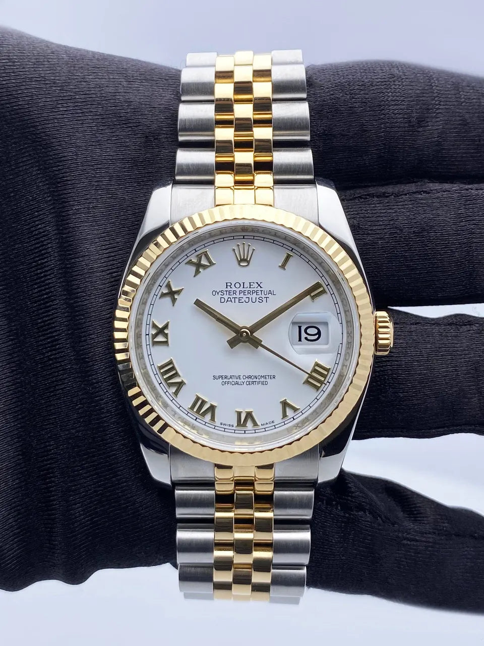 dial Rolex Two-Tone White Datejust - Hình 2