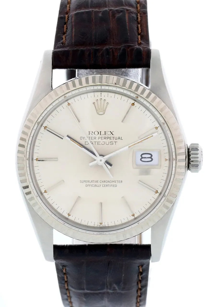 Rolex Silver Dial Leather - Hình 2