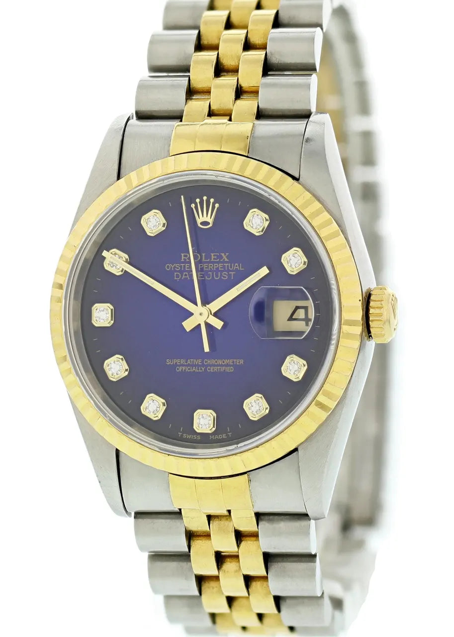 two Rolex Datejust Blue Diamond