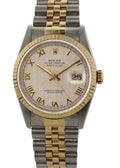 two Rolex Datejust Silver Roman