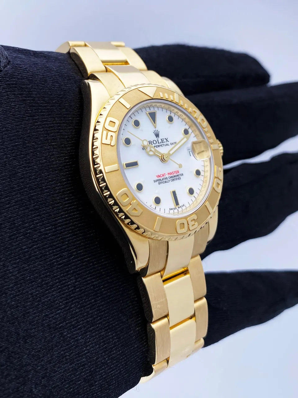 Rolex Gold White Dial yacht - Hình 3