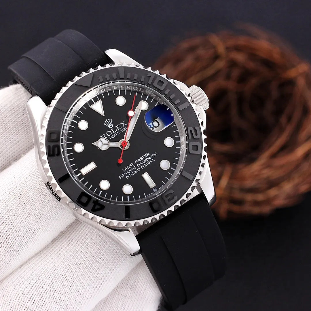 Rolex Black Rubber Watch