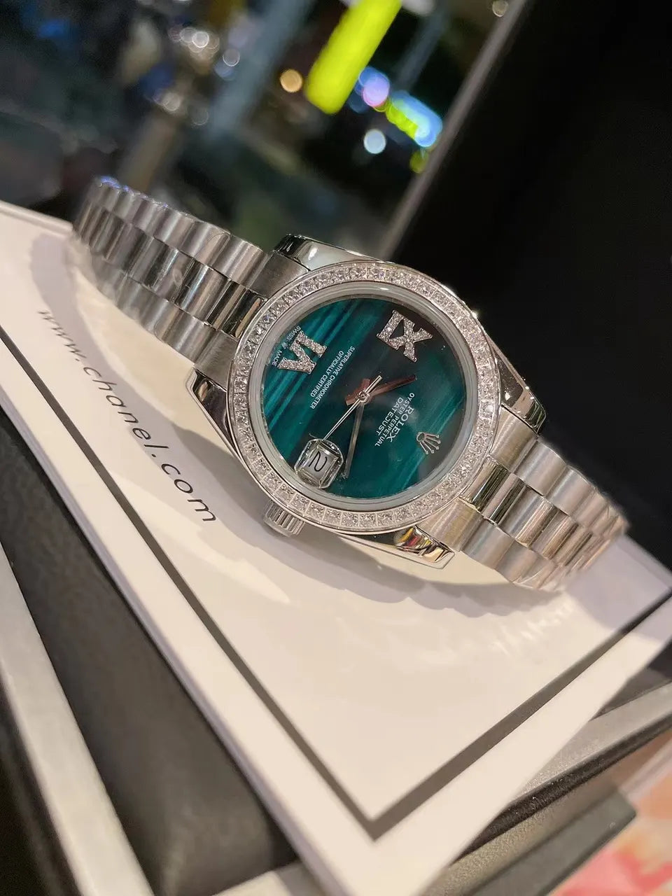 Rolex Green Dial Diamond - Hình 4